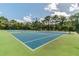 Well-lit tennis courts with green and blue surface at 9481 Highland Oak Dr # 807, Tampa, FL 33647