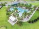 Resort-style pool with multiple lounging areas and palm trees at 2409 Hearth Dr, Odessa, FL 33556
