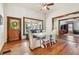 Farmhouse-style dining room featuring hardwood floors and built-in shelving at 301 Old Hopewell Rd, Plant City, FL 33567