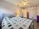 Bedroom with a metal bed frame and built-in shelving at 1517 Young Ave, Clearwater, FL 33756