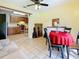 Dining area with kitchen view and fireplace at 1517 Young Ave, Clearwater, FL 33756