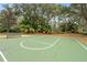 Green basketball court with a hoop and bench at 3951 Claybrook Dr, Wesley Chapel, FL 33544