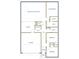 Two-bedroom, one-bathroom floor plan with an attached garage at 4226 Elwood Rd, Spring Hill, FL 34609