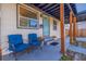 Front porch with blue chairs and teal door at 826 53Rd N Ter, St Petersburg, FL 33703
