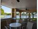 Relaxing covered patio overlooking a lake, featuring table and chairs at 3077 Branch, Clearwater, FL 33760