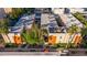 Aerial view of a modern townhome community with lush landscaping at 855 3Rd N Ave, St Petersburg, FL 33701