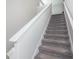Carpeted staircase with white railings at 7014 King Creek Dr, Sun City Center, FL 33573