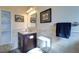 Clean bathroom with dark vanity and tile flooring at 9156 142Nd St, Seminole, FL 33776