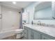Updated bathroom with marble vanity and bathtub at 1230 Gulf Blvd # 604, Clearwater Beach, FL 33767