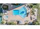 Overhead view of resort-style pool and patio at 1230 Gulf Blvd # 604, Clearwater Beach, FL 33767