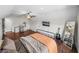 Bedroom with hardwood floors and a ceiling fan at 12527 Pompanic St, San Antonio, FL 33576