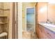 Bathroom with shower, vanity, and tiled floors at 131 Mystic Lake N Dr, St Petersburg, FL 33702