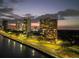 Night aerial view showing building location and waterfront access at 2611 Bayshore Blvd # 302, Tampa, FL 33629