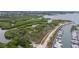 Aerial view of waterfront property and lush landscape at 2812 Miriam S St, Gulfport, FL 33711