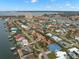 Aerial view showcasing waterfront homes and community at 6000 51St S St, St Petersburg, FL 33715
