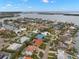 Aerial view of waterfront homes and community at 6000 51St S St, St Petersburg, FL 33715
