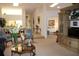 Open living room with high ceilings and views into other areas at 7108 Saint Andrews Ln, Sarasota, FL 34243