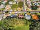 Aerial view of residential neighborhood at 1597 Franklin Way, Dunedin, FL 34698