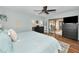 King bedroom with private access to backyard at 1597 Franklin Way, Dunedin, FL 34698