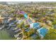 An aerial view showing a house's location in a waterfront community at 238 71St Ave, St Pete Beach, FL 33706
