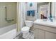 Bathroom with shower, toilet and vanity at 2530 Oakleaf Ln # 31A, Clearwater, FL 33763