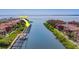Aerial view of waterfront property with boat dock at 2741 Via Cipriani # 930A, Clearwater, FL 33764