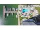 Aerial view showing pool, dock, and building at 5200 Brittany S Dr # 1110, St Petersburg, FL 33715