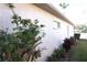 Side yard with flowering plants and well-maintained lawn at 11021 Edge Park Dr, Hudson, FL 34667