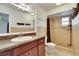 Updated bathroom with a walk-in shower and modern vanity at 1206 Meadowcrest Dr, Valrico, FL 33594