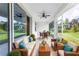 Relaxing screened porch with wicker furniture and green views at 15084 Mcgraw Ave, Port Charlotte, FL 33953