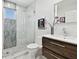 Modern bathroom with a glass shower and floating vanity at 21 Crescent S Pl, St Petersburg, FL 33711