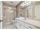 Bathroom with single vanity and shower at 9214 Golf View Dr, New Port Richey, FL 34655