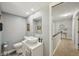 Stylish bathroom with a vessel sink and updated vanity at 13945 75Th Ave, Seminole, FL 33776