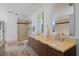 Modern bathroom with double vanity, large shower, and a view at 175 1St S St # 3402, St Petersburg, FL 33701
