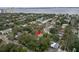 Property location shown from above with a view of surrounding houses and the bay at 2932 W Alline Ave, Tampa, FL 33611