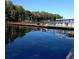 Community dock extending over calm lake water at 3340 Mcmath Dr, Palm Harbor, FL 34684
