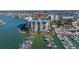 Aerial view of building and marina at 9525 Blind Pass Rd # 507, St Pete Beach, FL 33706