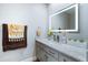 Modern bathroom with a large vanity and updated fixtures at 9649 Wilsky Blvd # 3, Tampa, FL 33615