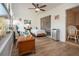 Guest bedroom with twin beds, and a ceiling fan at 1005 Rickenbacker Dr, Sun City Center, FL 33573