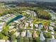 Neighborhood view showcasing homes, trees, and a pond at 11411 Turtle Dove Pl, New Port Richey, FL 34654