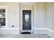Dark-colored front door with glass panels and a welcome mat at 11411 Turtle Dove Pl, New Port Richey, FL 34654