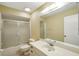 Clean bathroom with shower/tub combo and vanity at 1312 Leland Dr # 61, Sun City Center, FL 33573