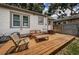 Backyard featuring a wooden deck and seating area next to the house at 2883 16Th Ave N, St Petersburg, FL 33713