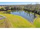 Pond view from an elevated lot in a quiet community at 35980 Morse Willow Ct, Zephyrhills, FL 33541