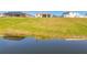 Pond view reflecting homes and lush landscaping at 35980 Morse Willow Ct, Zephyrhills, FL 33541