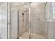 Large walk in shower with glass enclosure at 35980 Morse Willow Ct, Zephyrhills, FL 33541