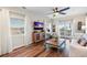Relaxing Gathering room with water views, hardwood floors, and ample natural light at 4687 Alisa Ne Cir, St Petersburg, FL 33703