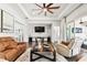 Open living area with modern furniture and large TV at 5226 Lake Venice Dr, Wimauma, FL 33598