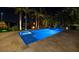 Blue illuminated pool at night, perfect for evening swims at 751 34Th Ne Ave, St Petersburg, FL 33704