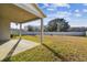 Spacious backyard with a covered patio and fenced-in area at 10711 Old Sycamore Loop, Land O Lakes, FL 34638